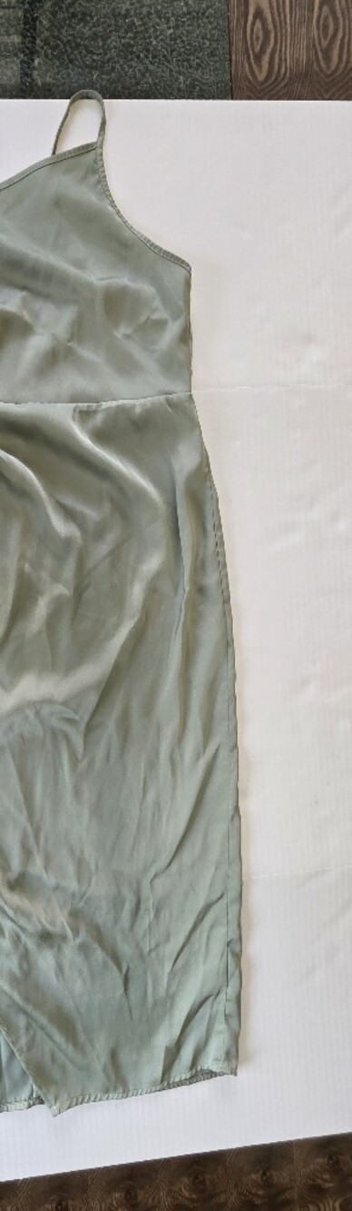 Satin Dress in Sage Green